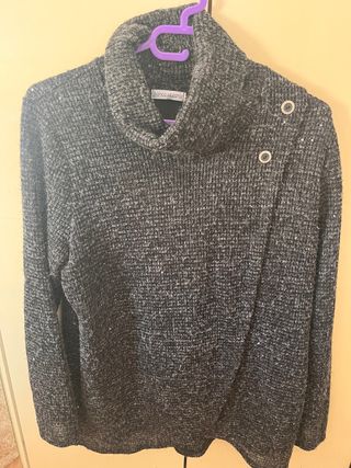 Jersey cuello alto mujer con lentejuelas