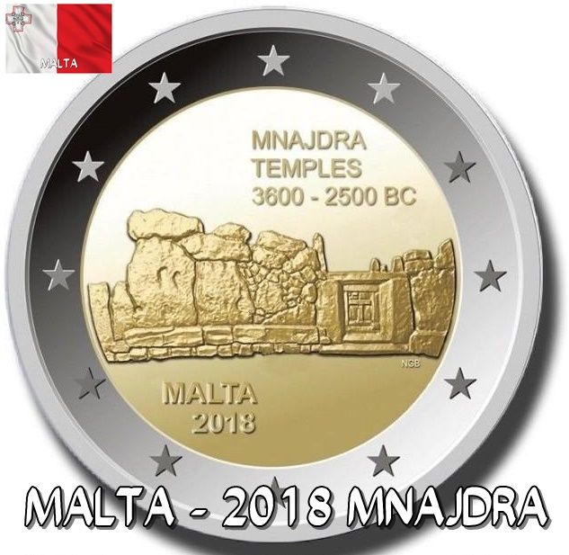 Moneda 2 Euros Malta 2018 Templos Mnajdra