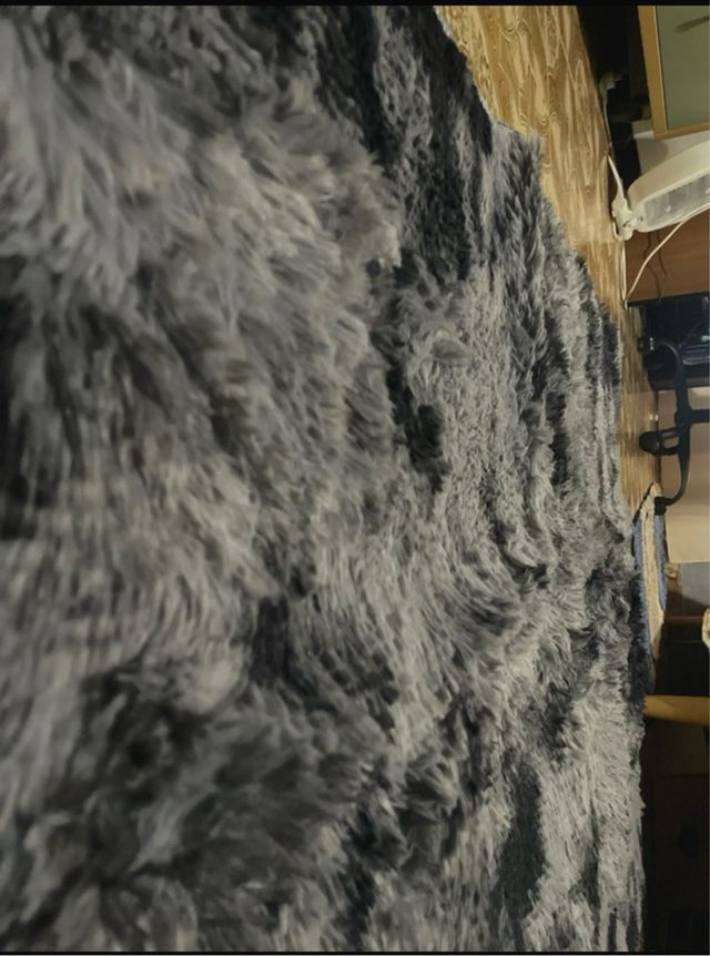 Tappeto Shaggy Nero Grigio