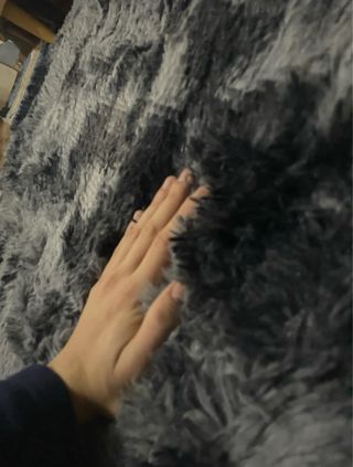 Tappeto Shaggy Nero Grigio