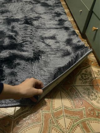 Tappeto Shaggy Nero Grigio