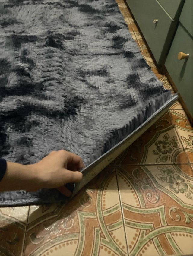 Tappeto Shaggy Nero Grigio