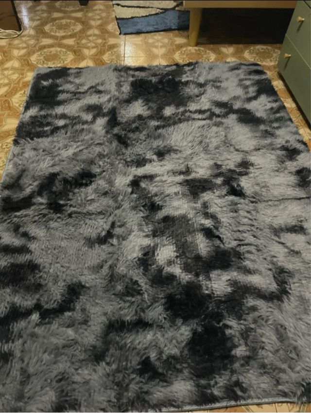 Tappeto Shaggy Nero Grigio