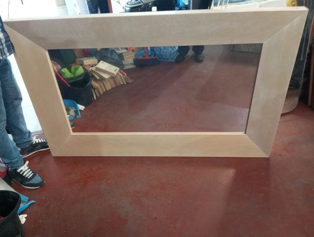 Espejo Marco Madera Beige