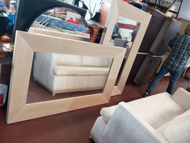 Espejo Marco Madera Beige