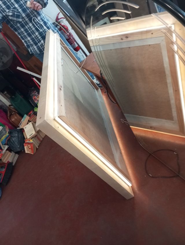 Espejo Marco Madera Beige