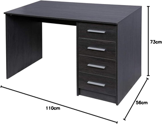 Scrivania con Cassettiera 4 Cassetti Tavolo da Lav