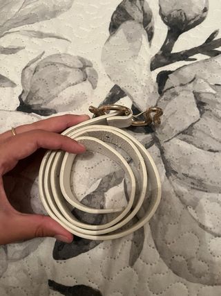 Cinturón blanco con hebilla serpiente dorada