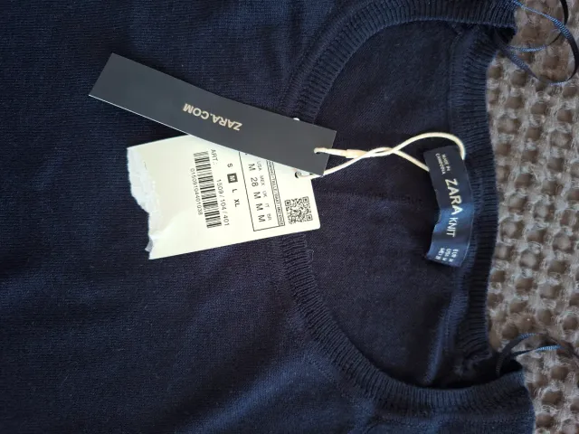 Jersey Zara azul marino cuello caja Talla M