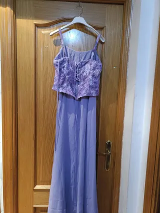 Vestido de fiesta morado vestido blanco y negro