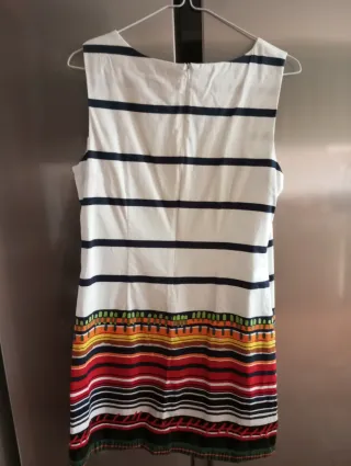 Vestido Desigual Rayas y Flores Talla M