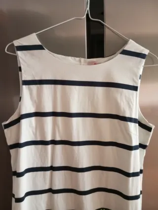 Vestido Desigual Rayas y Flores Talla M