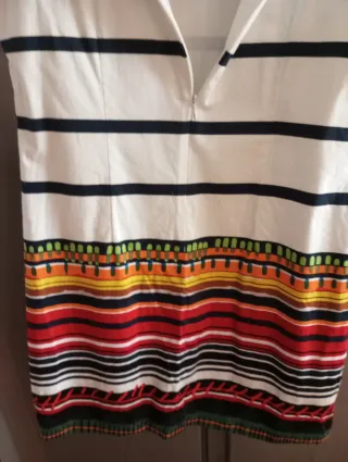 Vestido Desigual Rayas y Flores Talla M