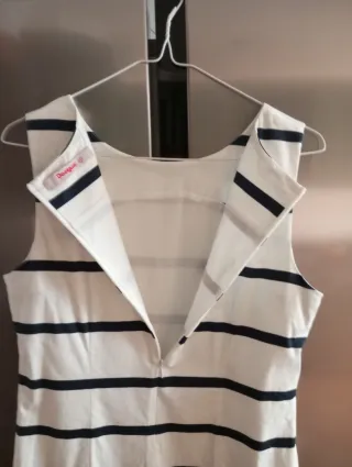 Vestido Desigual Rayas y Flores Talla M