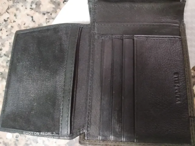 Portafoglio Navigare nero e verde oliva