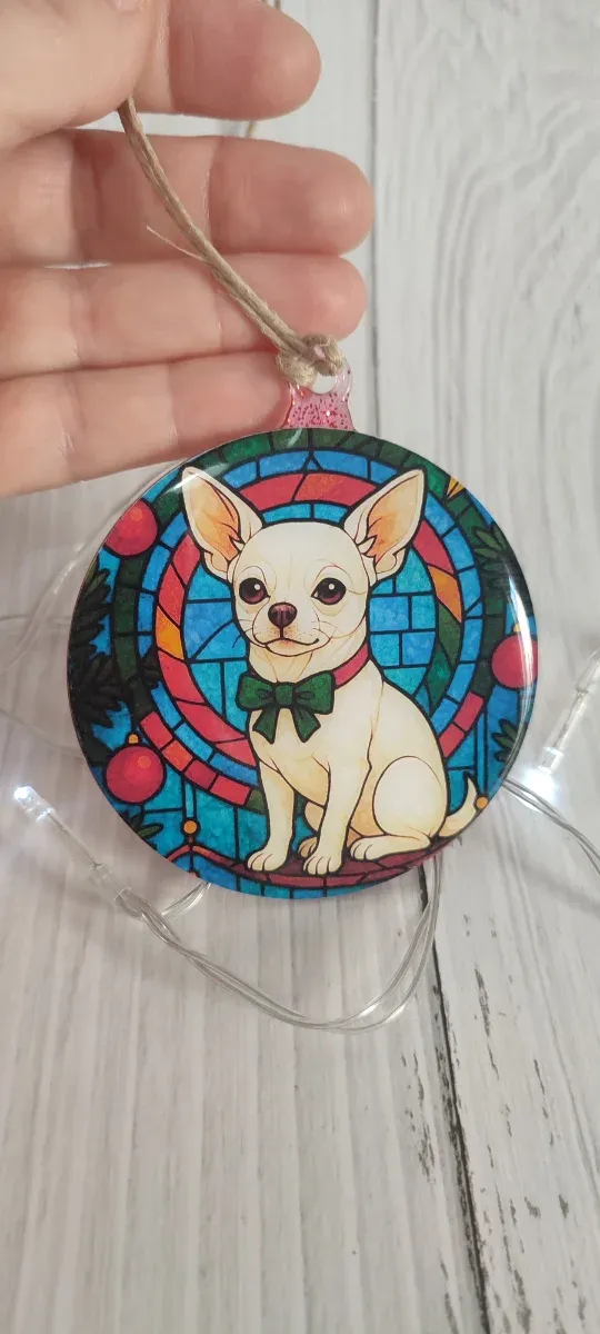 Colgante Navidad Mascota estilo Vidriera