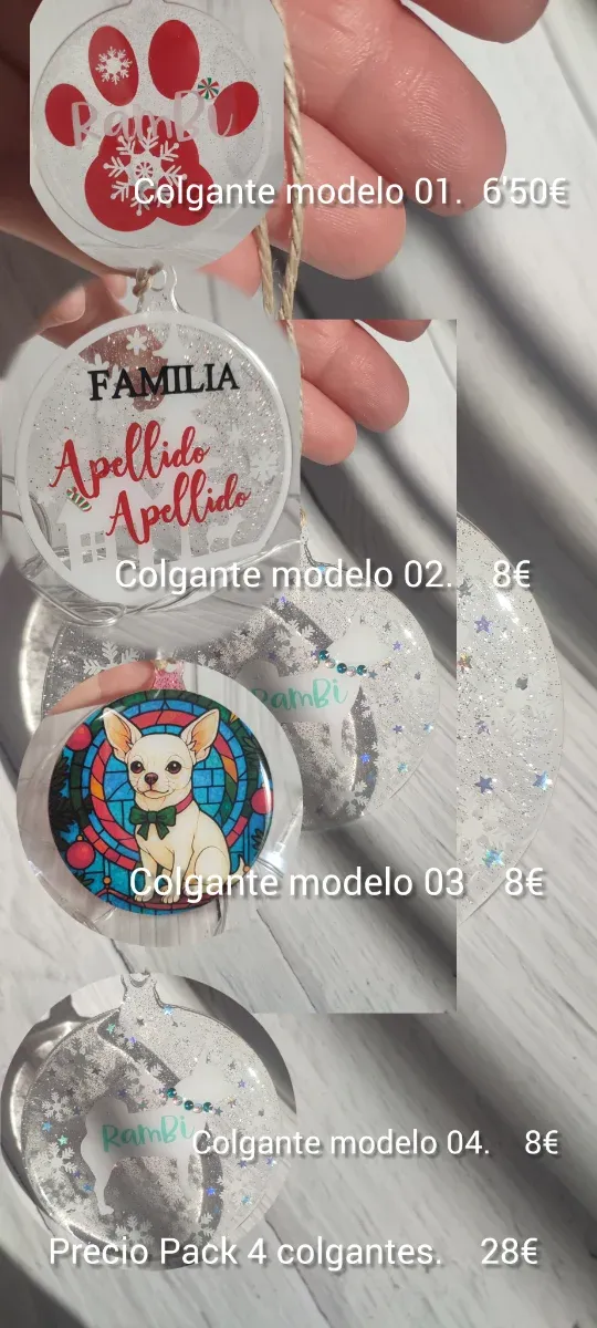 Colgante Navidad Mascota estilo Vidriera