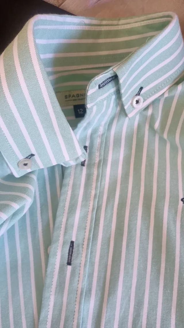 Camisa Spagnolo rayas verdes talla 12