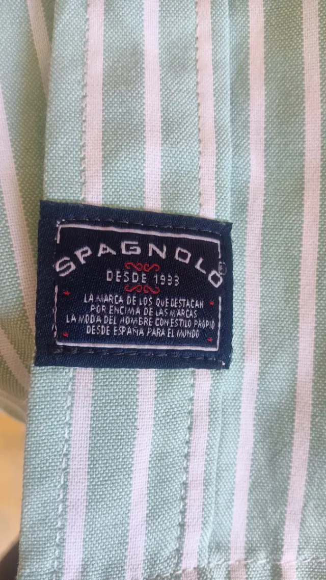 Camisa Spagnolo rayas verdes talla 12