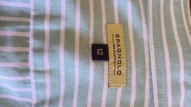 Camisa Spagnolo rayas verdes talla 12