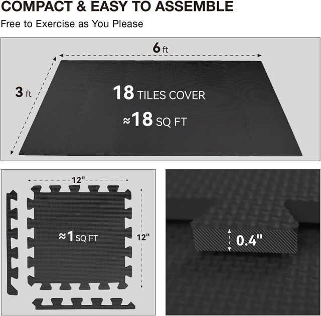 38 Piezas Alfombras Rosas Ejercicios EVA