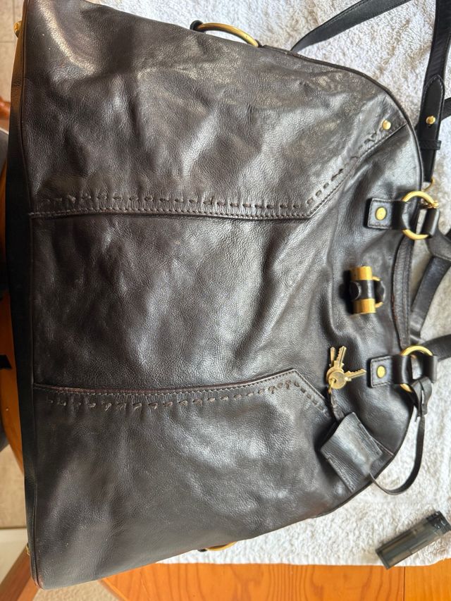 Bolso YSL Muse Cuero Marrón