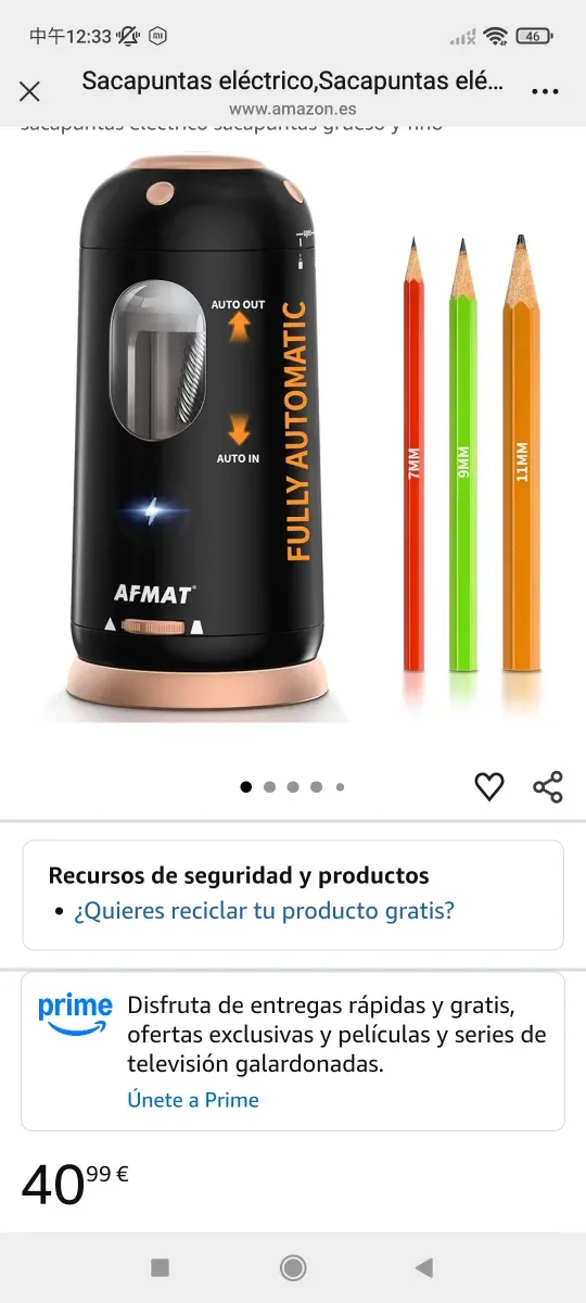 Sacapuntas eléctrico AFMAT