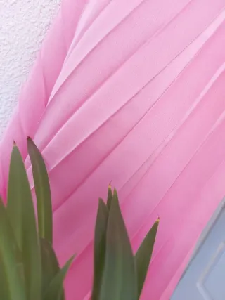 Vestido rosa plisado