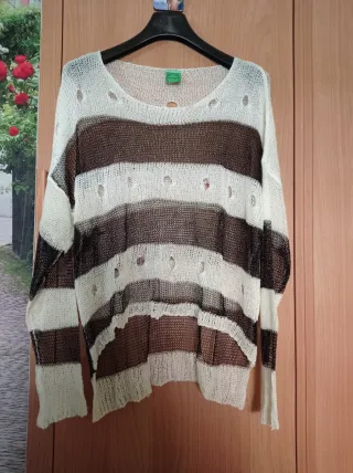 Jersey mujer rayas roto talla única