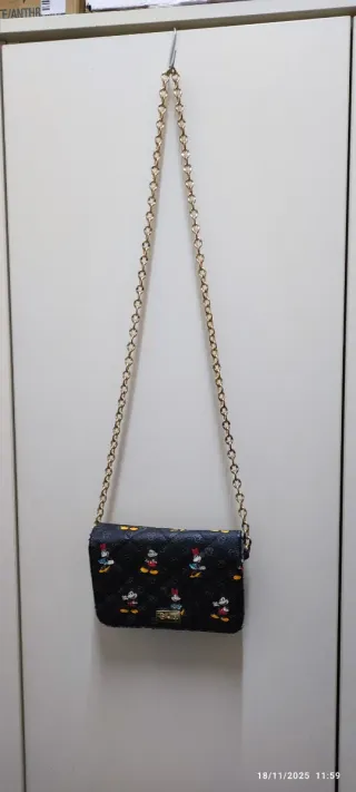 Borsetta tracolla Disney trapuntata nera