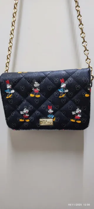 Borsetta tracolla Disney trapuntata nera