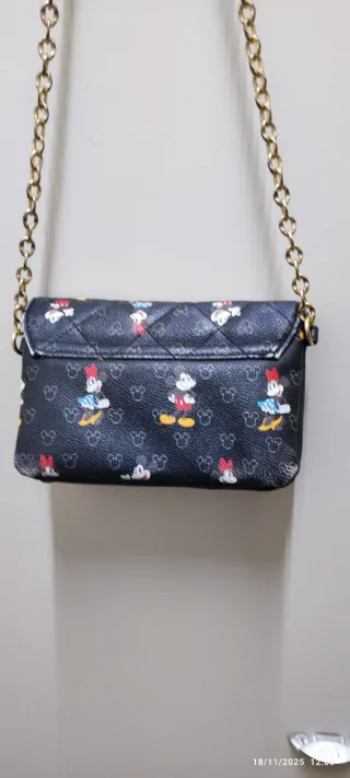 Borsetta tracolla Disney trapuntata nera