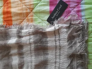 Sciarpa donna a quadri beige e marrone