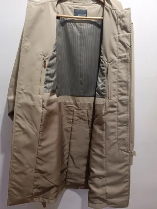 Gabardina Hombre Zara Talla XL Forrada Beige