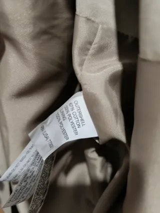 Gabardina Hombre Zara Talla XL Forrada Beige