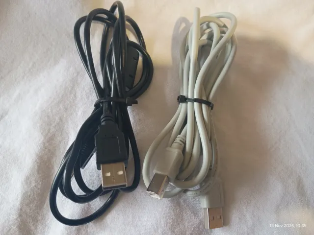 Cable USB A a USB B Negro y Gris