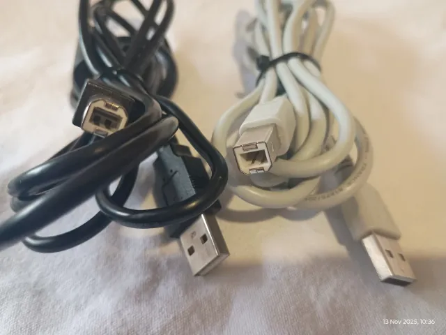 Cable USB A a USB B Negro y Gris