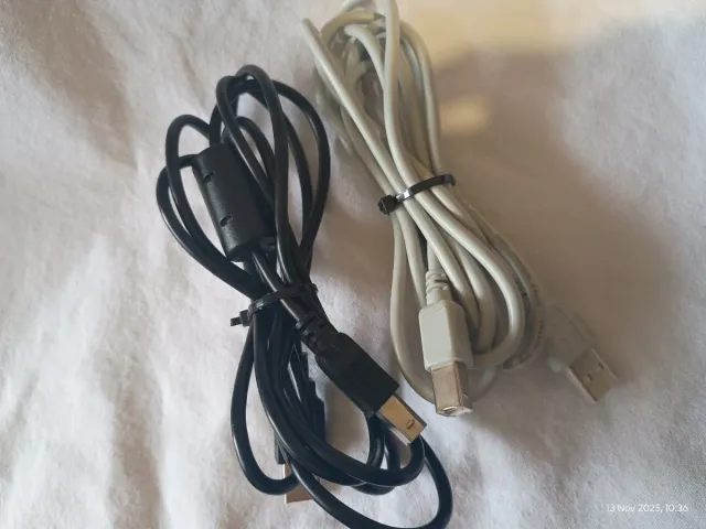 Cable USB A a USB B Negro y Gris