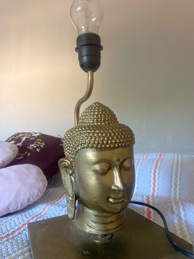 Lámpara Buda Negra y Dorada