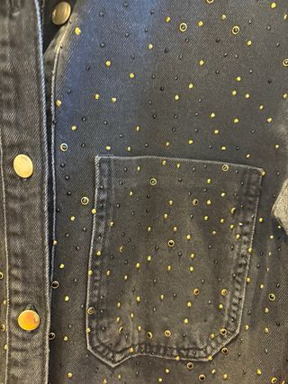 Chaqueta vaquera crop negra Zara - Talla S