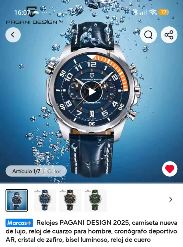 Reloj Pagani Cronógrafo Azul
