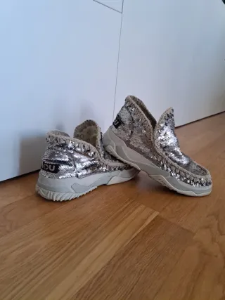 Botas Mou Talla 39 Lentejuelas Plata