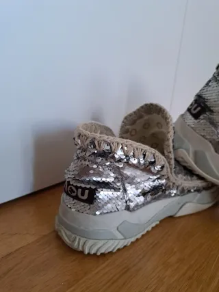 Botas Mou Talla 39 Lentejuelas Plata