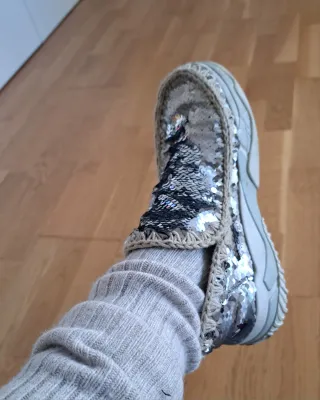 Botas Mou Talla 39 Lentejuelas Plata