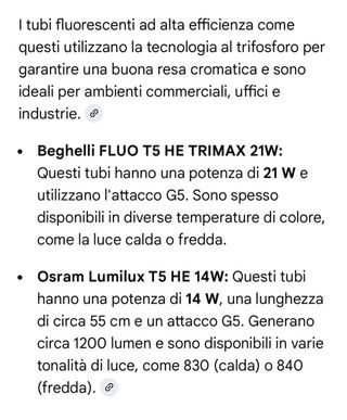 Lampade fluorescenti Beghelli 21W T5