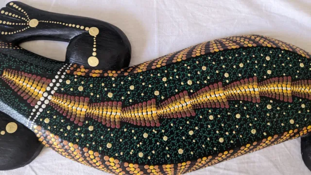 Lagarto Gecko madera pintada multicolor