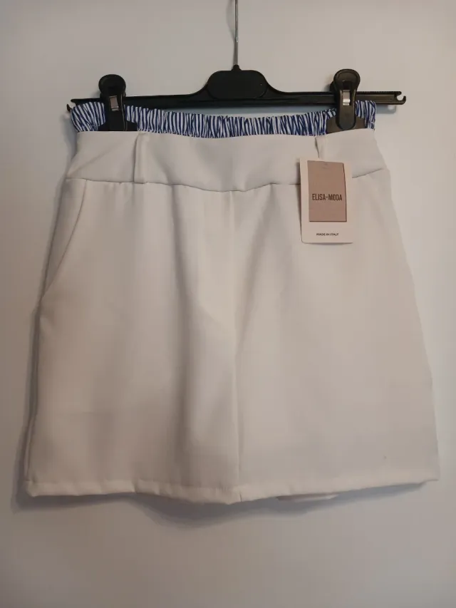 Falda pantalón ELISA-MODA blanca
