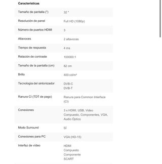 Televisor LG Negro 32 pulgadas