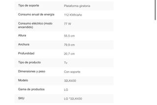 Televisor LG Negro 32 pulgadas
