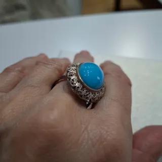 Anillo Plata Antiguo Turquesa